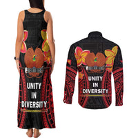 Papua New Guinea Independence Day Couples Matching Tank Maxi Dress and Long Sleeve Button Shirt PNG Since 1975 LT14