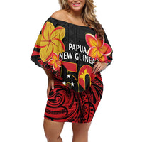 Papua New Guinea Independence Day Family Matching Off Shoulder Short Dress and Hawaiian Shirt PNG Since 1975 LT14
