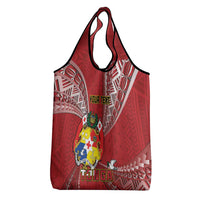 Personalised Tonga Independence Day Grocery Bag Happy 54th Independence Anniversary Ngatu Pattern