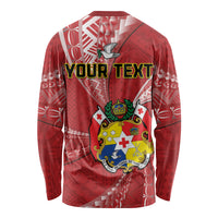 Personalised Tonga Independence Day Long Sleeve Shirt Happy 54th Independence Anniversary Ngatu Pattern