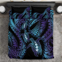 Polynesia Sea Turtle Day Bedding Set Tribal Honu Plumeria Polynesian Pattern