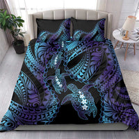 Polynesia Sea Turtle Day Bedding Set Tribal Honu Plumeria Polynesian Pattern