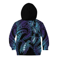 Polynesia Sea Turtle Day Kid Hoodie Tribal Honu Plumeria Polynesian Pattern