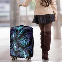 Polynesia Sea Turtle Day Luggage Cover Tribal Honu Plumeria Polynesian Pattern