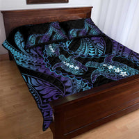 Polynesia Sea Turtle Day Quilt Bed Set Tribal Honu Plumeria Polynesian Pattern