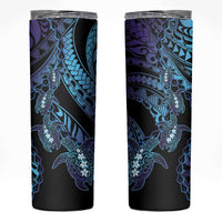 Polynesia Sea Turtle Day Skinny Tumbler Tribal Honu Plumeria Polynesian Pattern