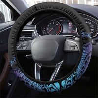 Polynesia Sea Turtle Day Steering Wheel Cover Tribal Honu Plumeria Polynesian Pattern
