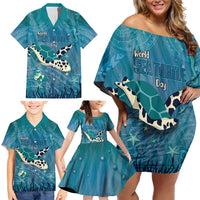World Sea Turtle Day Polynesia Family Matching Off Shoulder Short Dress and Hawaiian Shirt Go With The Flow