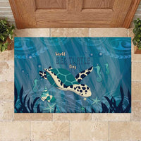 World Sea Turtle Day Polynesia Rubber Doormat Go With The Flow