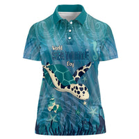 World Sea Turtle Day Polynesia Women Polo Shirt Go With The Flow