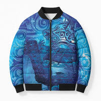 Kuri New Zealand Matariki Bomber Puffer Jacket Aotearoa Dog Waka Maori New Year Galaxy Vibes