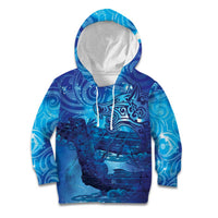 Kuri New Zealand Matariki Kid Hoodie Aotearoa Dog Waka Maori New Year Galaxy Vibes LT14 Hoodie Blue - Polynesian Pride