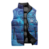 Kuri New Zealand Matariki Sleeveless Puffer Jacket Aotearoa Dog Waka Maori New Year Galaxy Vibes