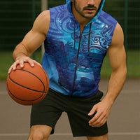 Kuri New Zealand Matariki Sleeveless Zip Hoodie Aotearoa Dog Waka Maori New Year Galaxy Vibes LT14 - Polynesian Pride