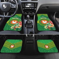 Personalized Manu'a Cession Day Car Mats Tropical Flowers With Polynesian Pattern