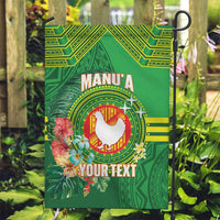 Personalized Manu'a Cession Day Garden Flag Tropical Flowers With Polynesian Pattern