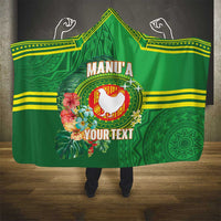 Personalized Manu'a Cession Day Hooded Blanket Tropical Flowers With Polynesian Pattern