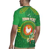 Personalized Manu'a Cession Day Rugby Jersey Tropical Flowers With Polynesian Pattern