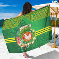 Personalized Manu'a Cession Day Sarong Tropical Flowers With Polynesian Pattern