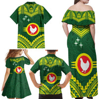 Manu'a Flag Day Family Matching Off Shoulder Maxi Dress and Hawaiian Shirt Polynesian Pattern National Color Proud LT14 - Polynesian Pride