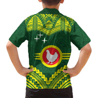 Manu'a Flag Day Kid Hawaiian Shirt Polynesian Pattern National Color Proud
