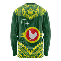 Manu'a Flag Day Long Sleeve Shirt Polynesian Pattern National Color Proud