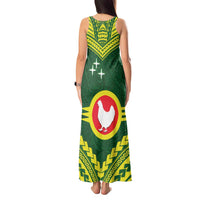 Manu'a Flag Day Tank Maxi Dress Polynesian Pattern National Color Proud