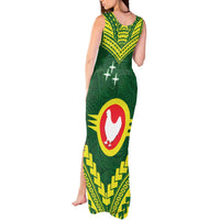 Manu'a Flag Day Tank Maxi Dress Polynesian Pattern National Color Proud