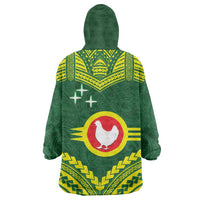Manu'a Flag Day Wearable Blanket Hoodie Polynesian Pattern National Color Proud