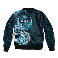Asut Guam Chamorro Sleeve Zip Bomber Jacket Guahan Seal Tattoo LT14 - Polynesian Pride