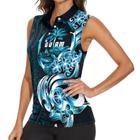Asut Guam Chamorro Women Sleeveless Polo Shirt Guahan Seal Tattoo LT14 - Polynesian Pride