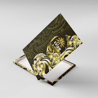Amariyu Guam Chamorro Canvas Wall Art Guahan Seal Tattoo LT14 With Frame Yellow - Polynesian Pride
