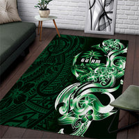 Betde Guam Chamorro Area Rug Guahan Seal Tattoo LT14 Green - Polynesian Pride