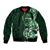 Betde Guam Chamorro Bomber Jacket Guahan Seal Tattoo LT14 Unisex Green - Polynesian Pride