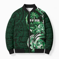 Betde Guam Chamorro Bomber Puffer Jacket Guahan Seal Tattoo LT14 Unisex Green - Polynesian Pride