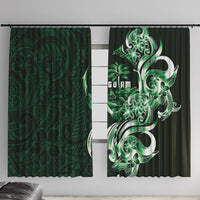 Betde Guam Chamorro Window Curtain Guahan Seal Tattoo LT14 With Hooks Green - Polynesian Pride