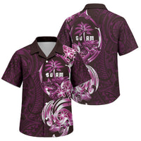 Kulot Di Rosa Guam Chamorro Family Matching Summer Maxi Dress and Hawaiian Shirt Guahan Seal Tattoo LT14 Son's Shirt Pink - Polynesian Pride