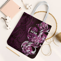 Kulot Di Rosa Guam Chamorro Tote Bag Guahan Seal Tattoo LT14 White Strap One Size Pink - Polynesian Pride