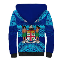 Personalised Fiji Sherpa Hoodie Unique Fijian Tapa Pattern With Coat Of Arms LT14 - Polynesian Pride