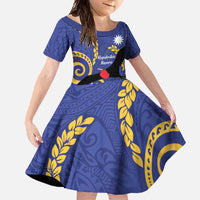 Nauru Angam Day Family Matching Mermaid Dress and Hawaiian Shirt Naoero Frigate Bird Polynesian Pattern