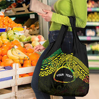 Personalised Nukuoro Atoll Grocery Bag Polynesian Tattoo Curves Reggae Version