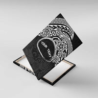 Personalised Pohnpei Nukuoro Micronesia Canvas Wall Art Polynesian Tattoo Curves Black Version