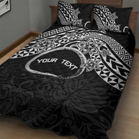 Personalised Pohnpei Nukuoro Micronesia Quilt Bed Set Polynesian Tattoo Curves Black Version