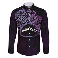 Personalised Pohnpei Nukuoro Micronesia Family Matching Tank Maxi Dress and Hawaiian Shirt Polynesian Tattoo Curves Purple Version