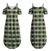 Aloha Hawaii Pakalana Pikake Lei Couples Matching Summer Maxi Dress and Hawaiian Shirt Palaka Inspired Hawaiian-plaid Black