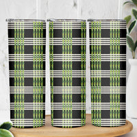 Aloha Hawaii Pakalana Pikake Lei Skinny Tumbler Palaka Inspired Hawaiian-plaid Black
