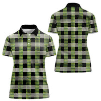 Aloha Hawaii Pakalana Pikake Lei Women Polo Shirt Palaka Inspired Hawaiian-plaid Black