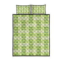 Aloha Hawaii Pakalana Pikake Lei Quilt Bed Set Palaka Inspired Hawaiian-plaid Pastel Green