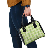 Aloha Hawaii Pakalana Pikake Lei Shoulder Handbag Palaka Inspired Hawaiian-plaid Pastel Green