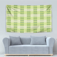 Aloha Hawaii Pakalana Pikake Lei Tapestry Palaka Inspired Hawaiian-plaid Pastel Green